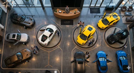 Live sales floor analytics dashboard in a car showroom